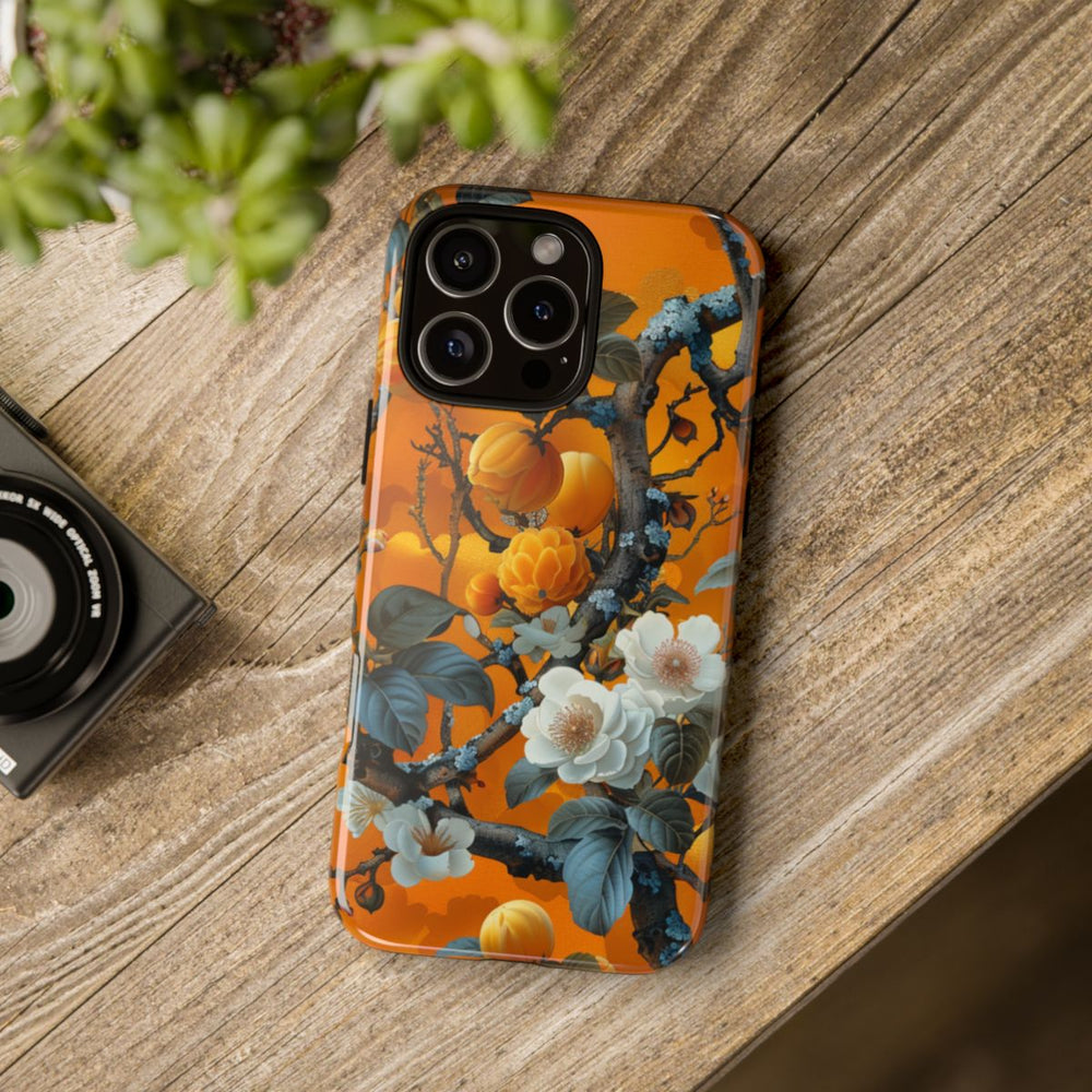 Vintage Botanisch Oranje Bloemenpatroon