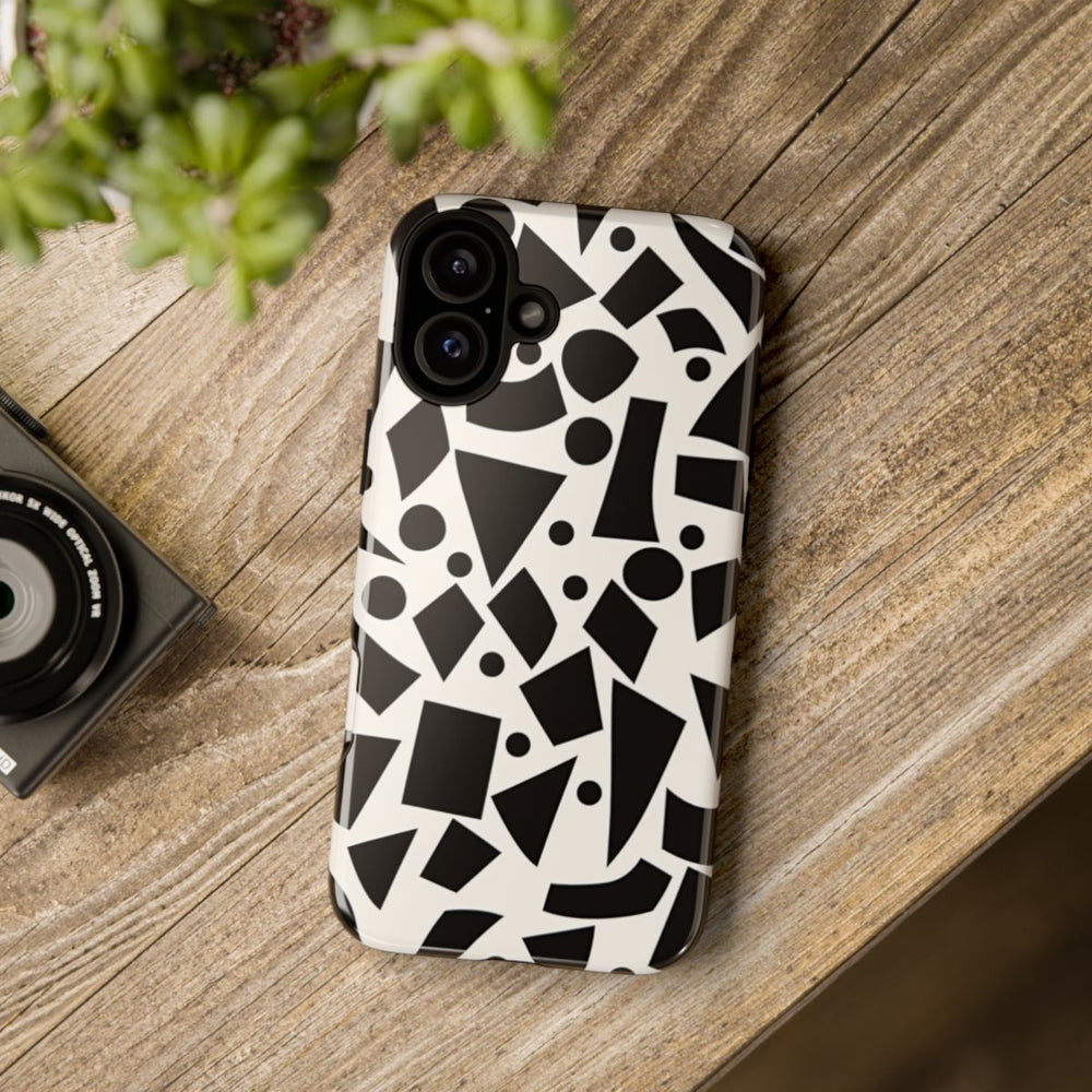 Zwart-Wit Geometrisch Abstract Patroon