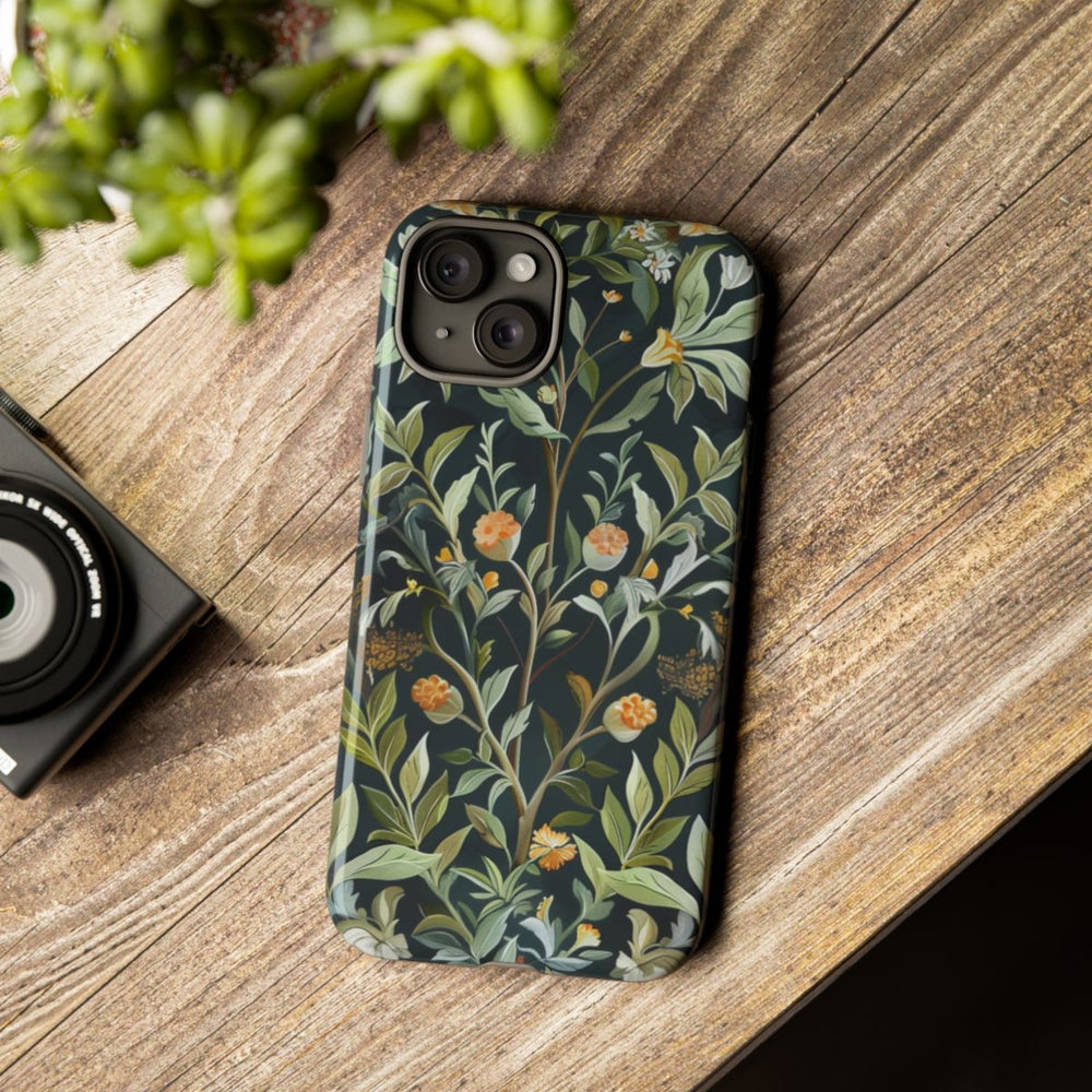 Gedetailleerde Botanische Illustratie met Oranje Bloemen