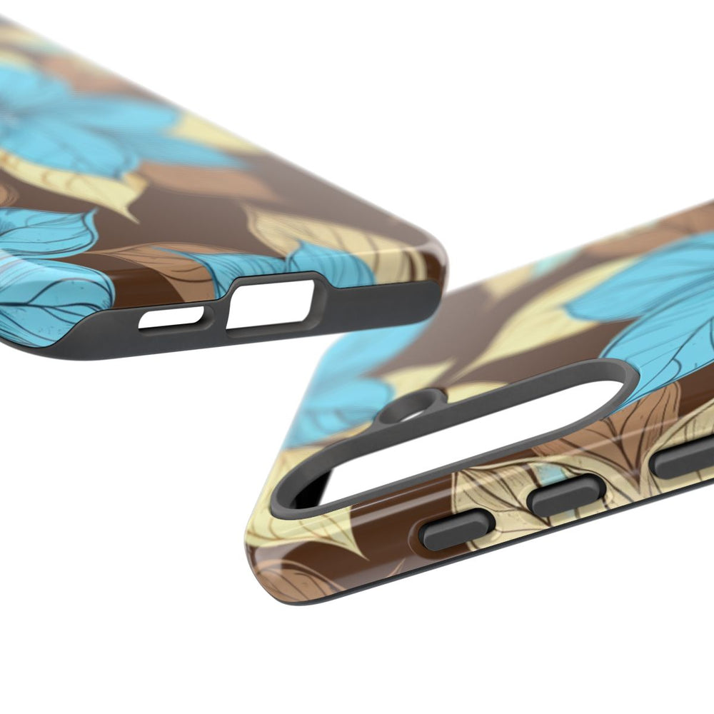 Turquoise en Beige Bloemenpatroon