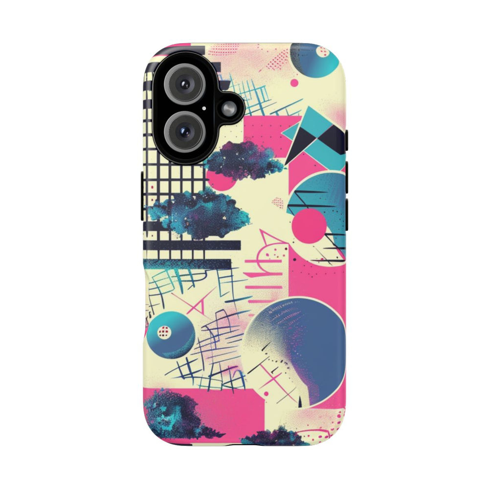 Abstract Geometrisch Patroon in Roze en Blauw