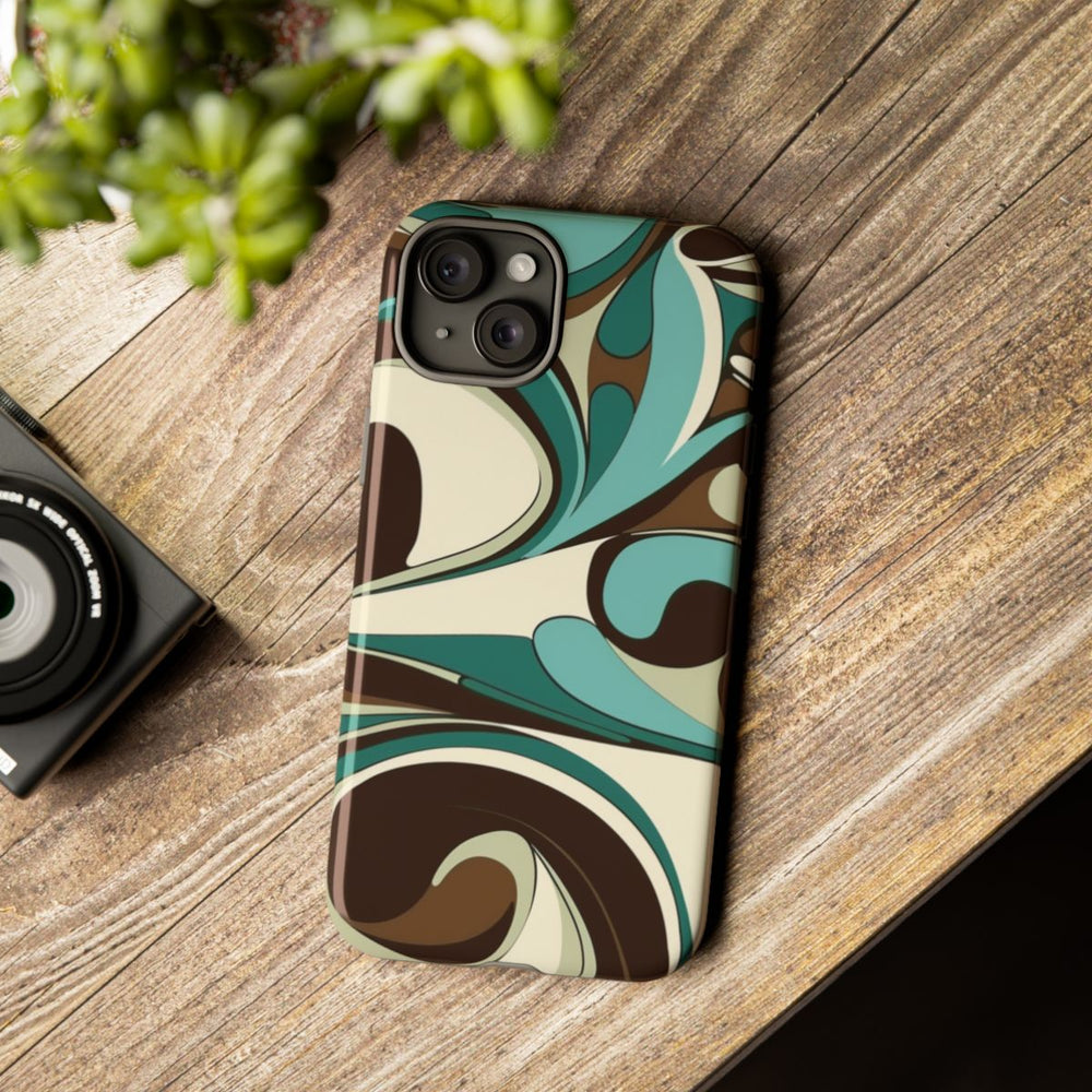 Abstracte Swirl in Teal en Bruin
