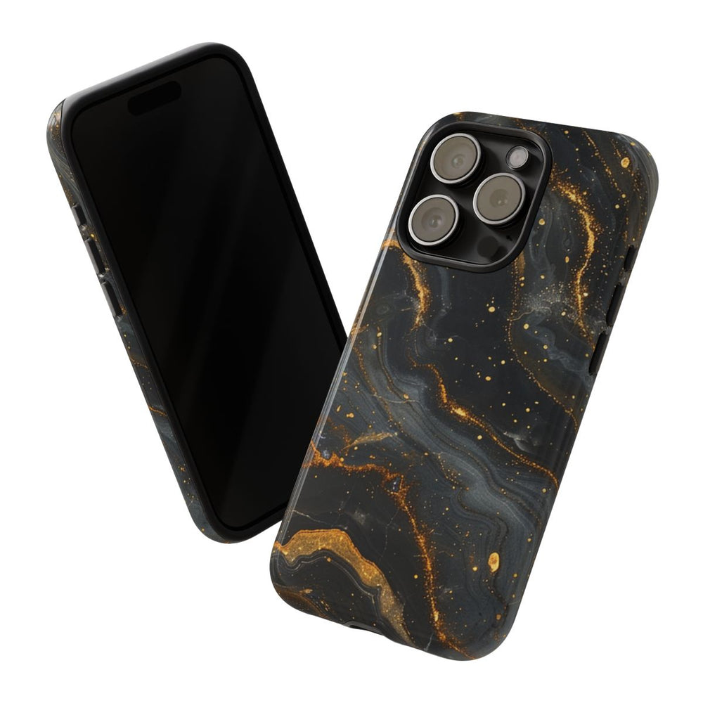Zwart-Gouden Marmer Abstract Patroon