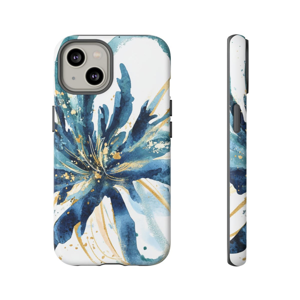 Abstracte Blauwe Bloemen Waterverf