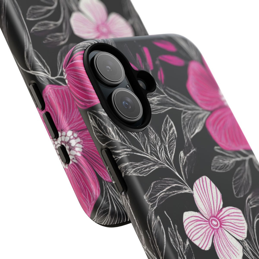 Roze en Witte Bloemenprint