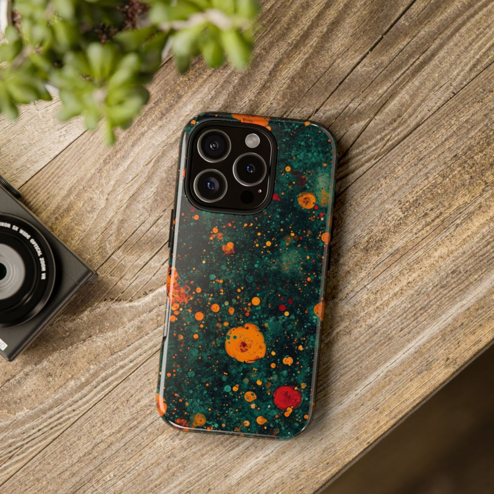 Abstracte Oranje en Teal Bellenpatroon