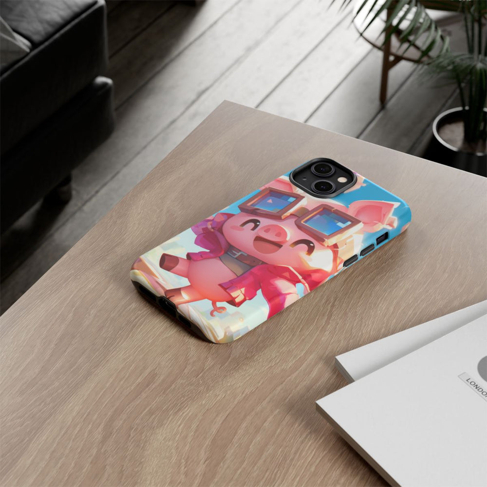 Vrolijk Roze Varkentje met Grote Bril en Hoodie