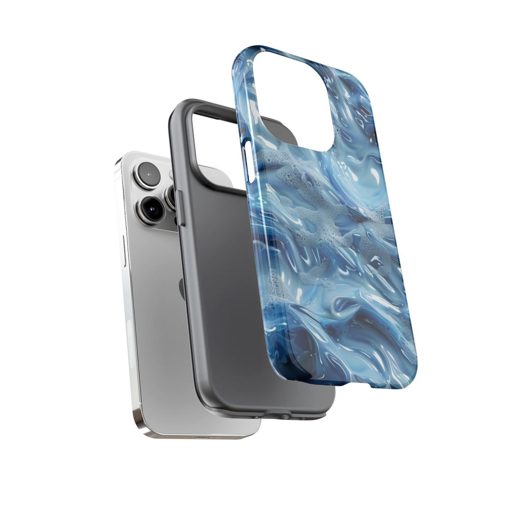 Blauw Abstract Golvend Patroon