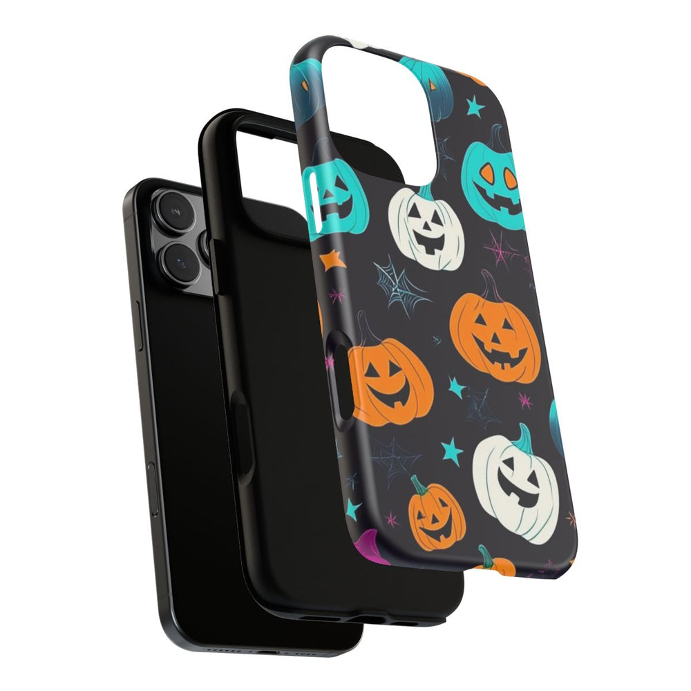 Vrolijk Gekleurde Halloween Pompoenen Patroon