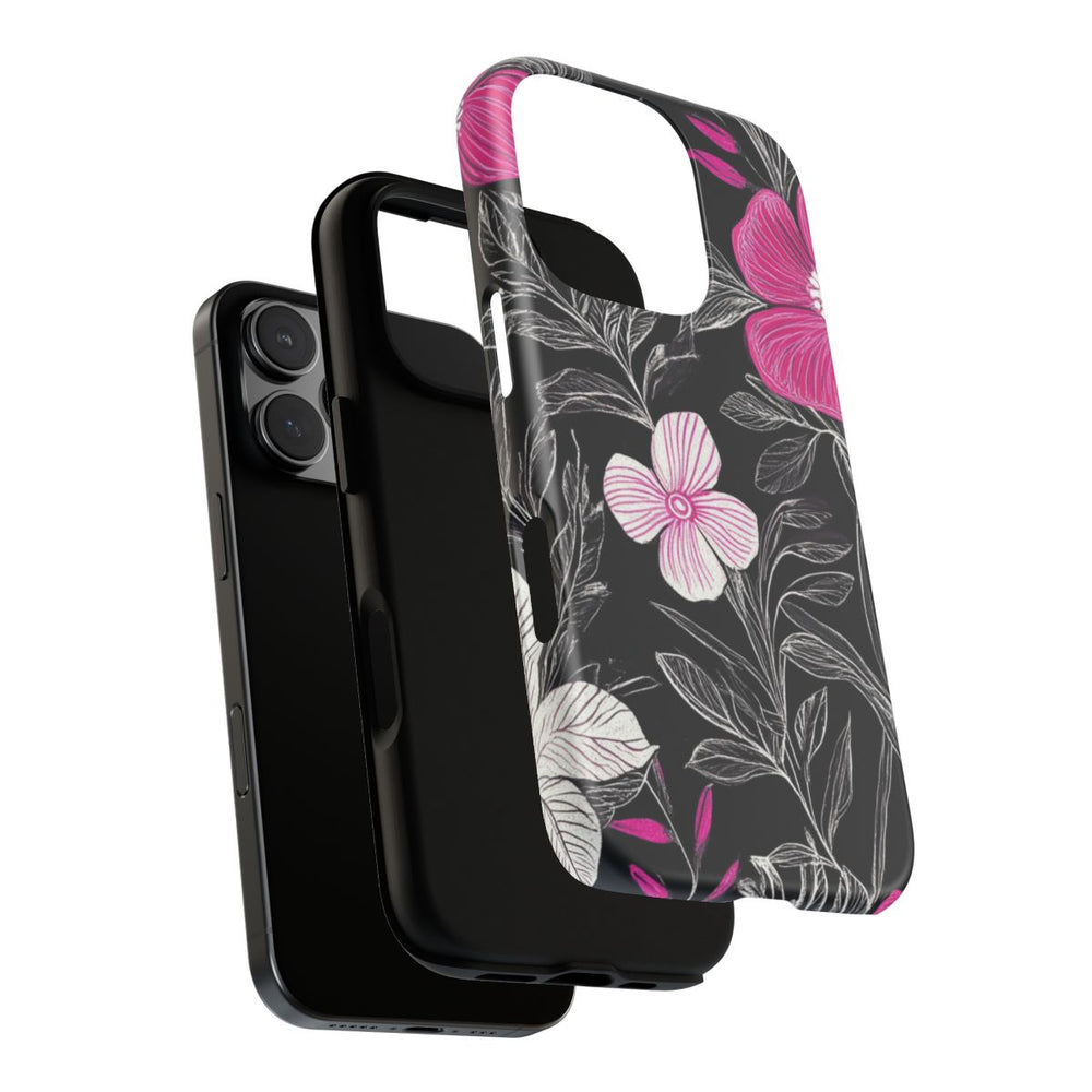 Roze en Witte Bloemenprint