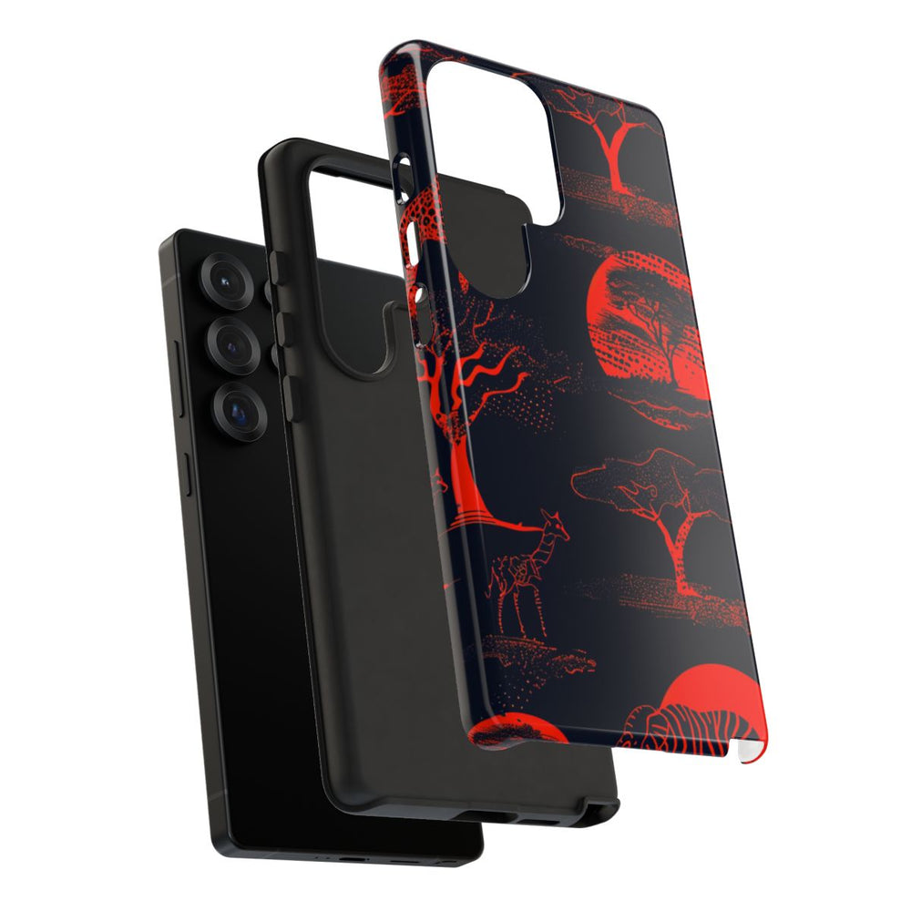 Rood Neon Afrikaans Dierenpatroon