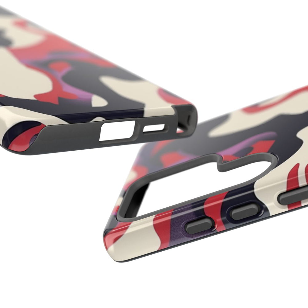 Abstract Rood-Zwart-Crème Patroon