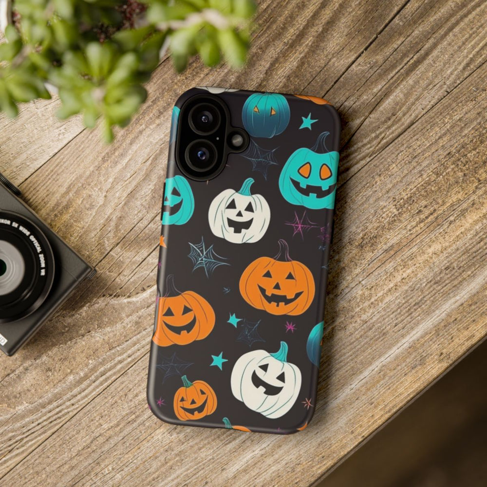 Vrolijk Gekleurde Halloween Pompoenen Patroon