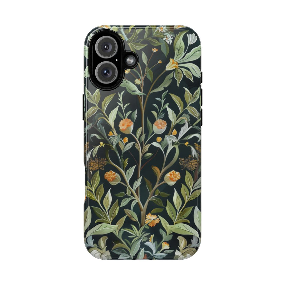 Gedetailleerde Botanische Illustratie met Oranje Bloemen