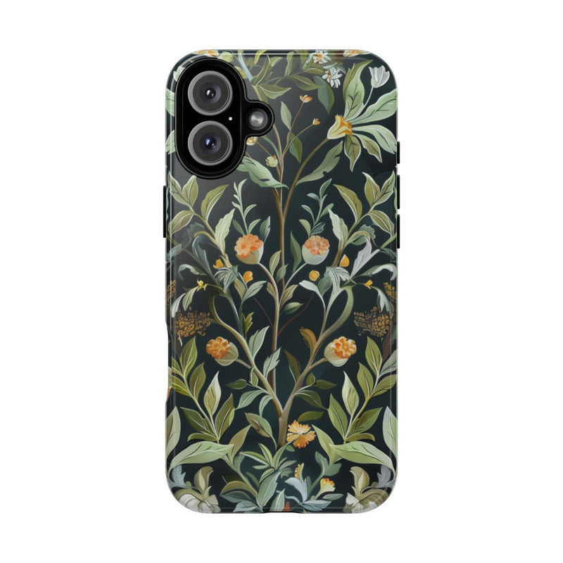 Gedetailleerde Botanische Illustratie met Oranje Bloemen