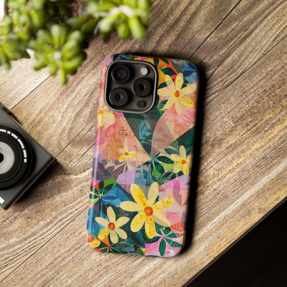 Abstract Bloemmotief met Geometrisch Patroon