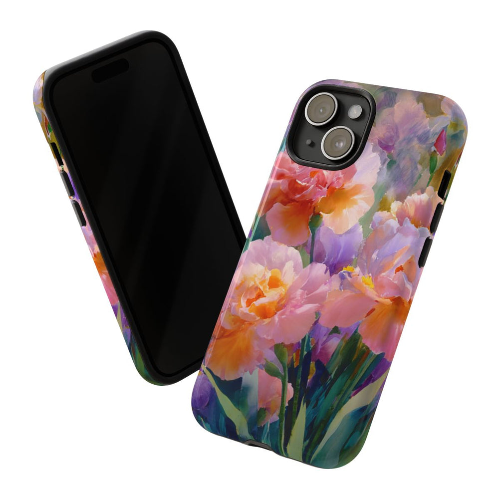 Roze en Paarse Bloemen in Waterverf