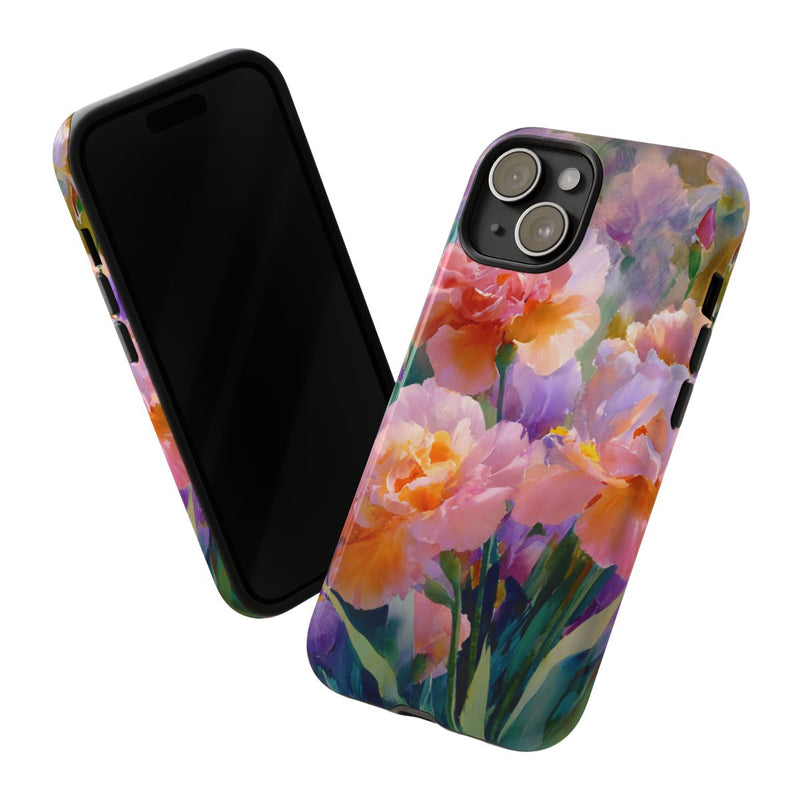 Roze en Paarse Bloemen in Waterverf