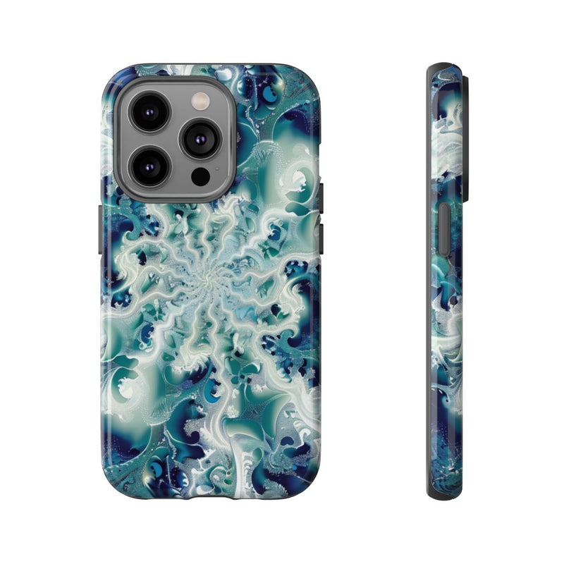 Blauw-Groene Fractalwerveling met Glans