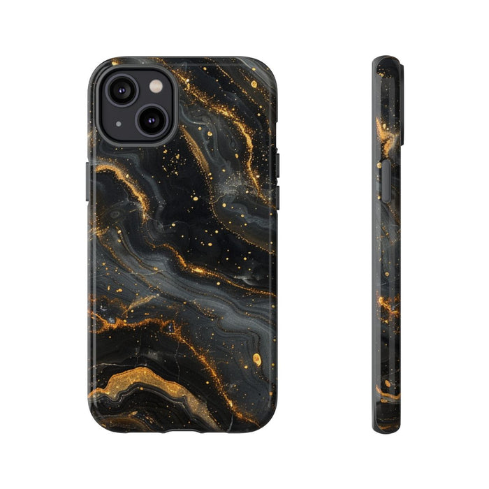 Zwart-Gouden Marmer Abstract Patroon