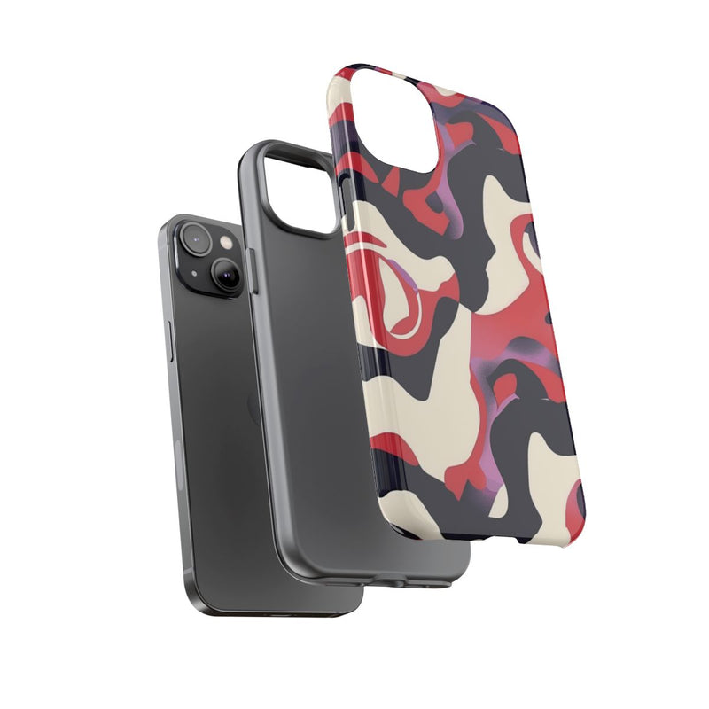 Abstract Rood-Zwart-Crème Patroon