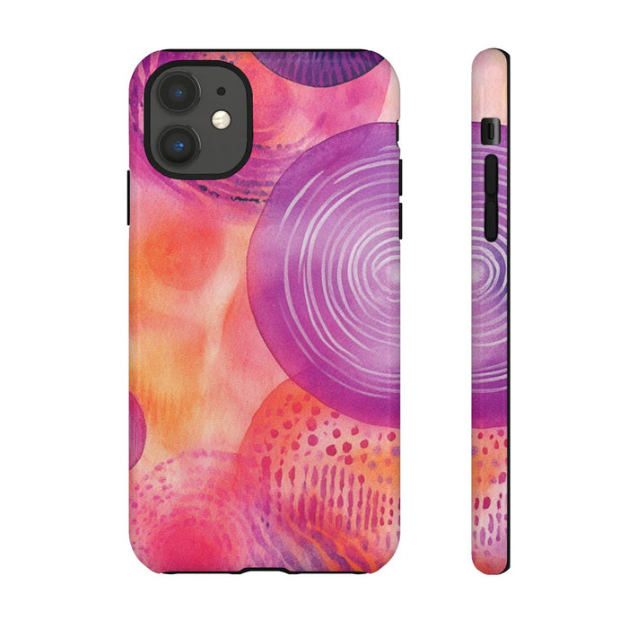 Abstracte Waterverf Cirkels in Warme Kleuren