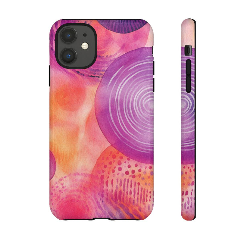 Abstracte Waterverf Cirkels in Warme Kleuren