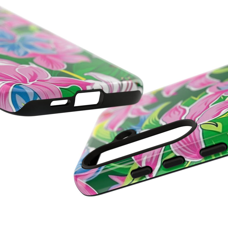 Roze en Blauwe Bloemenprint