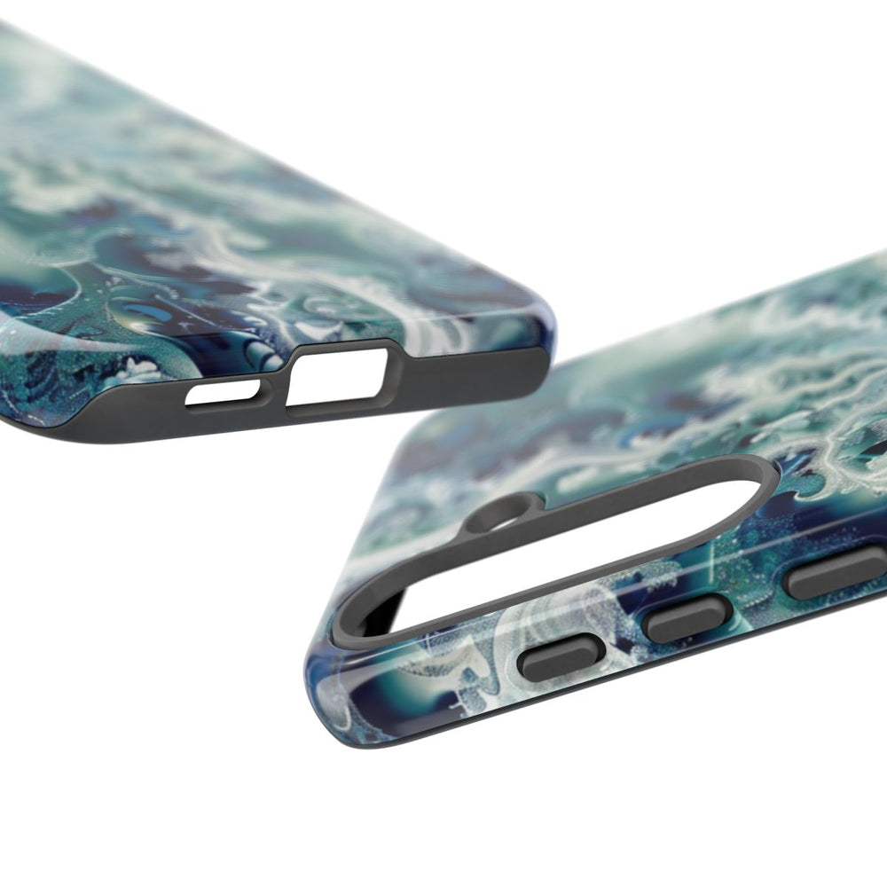 Blauw-Groene Fractalwerveling met Glans