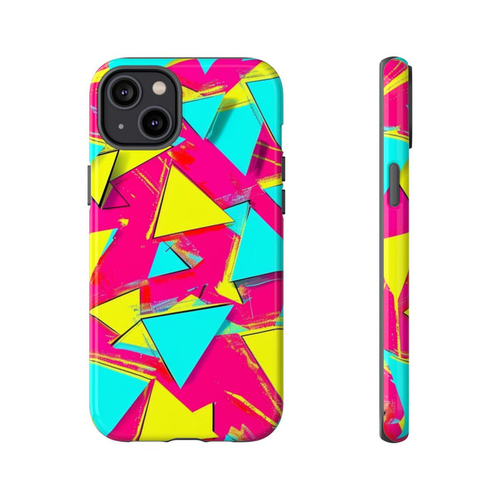 Neon Driehoeken Abstract Patroon