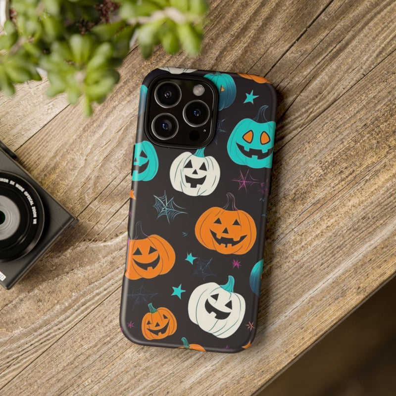 Vrolijk Gekleurde Halloween Pompoenen Patroon