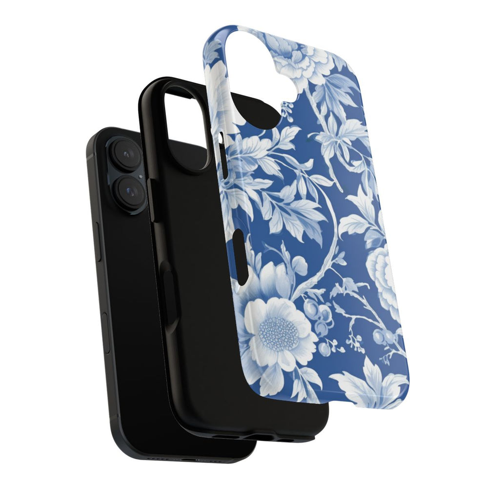Blauw-Wit Bloemenpatroon