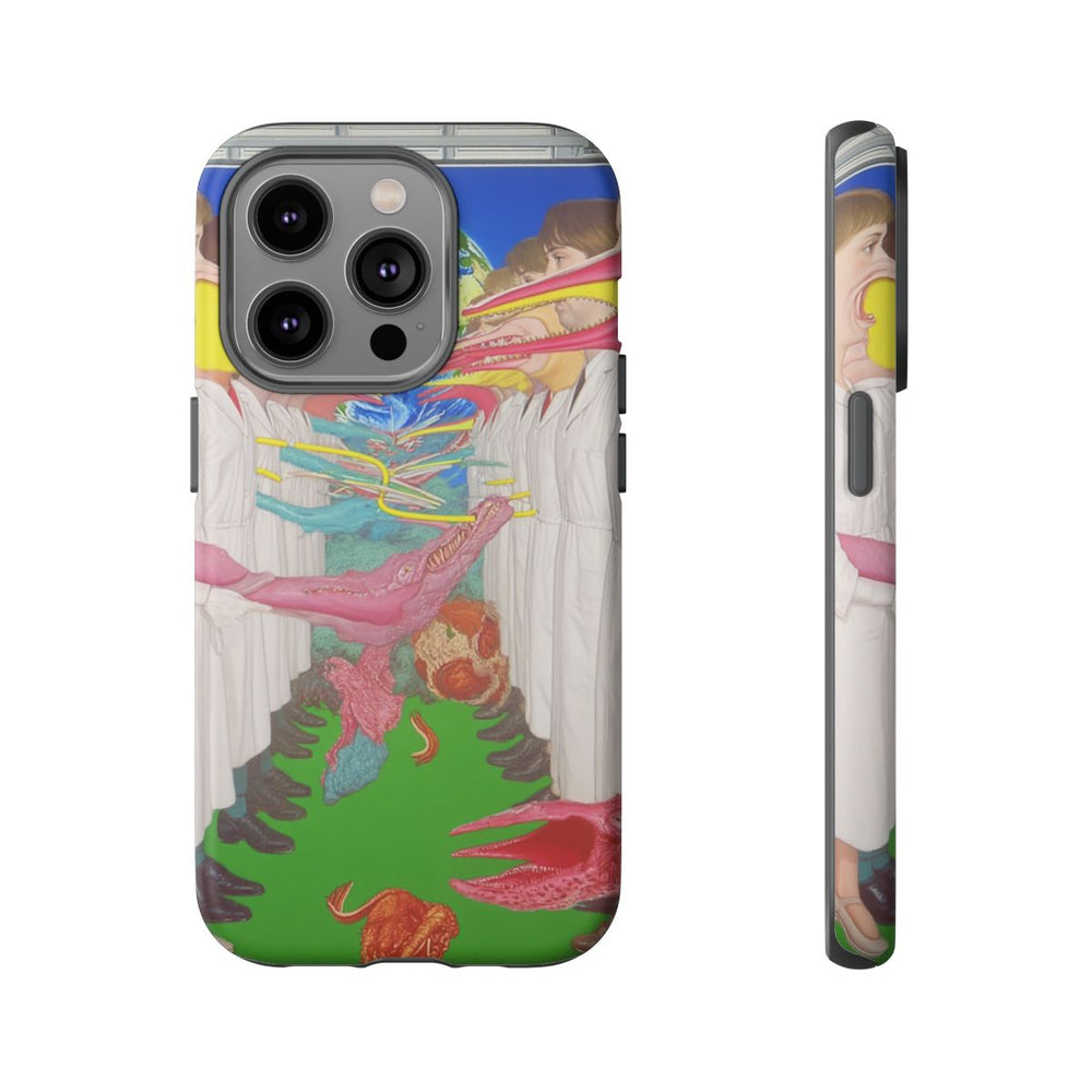 Surrealistische Figuren met Langgerekte Gezichten en Aardemotief