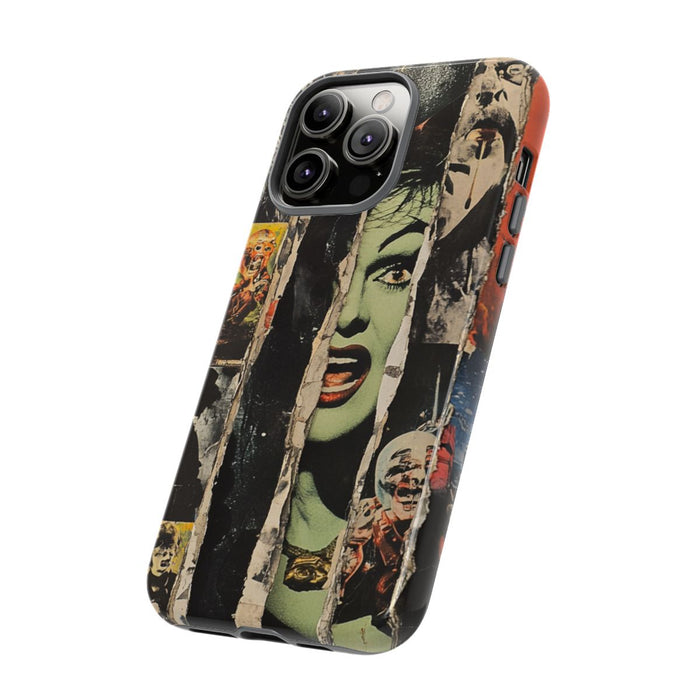 Vintage Horror Collage met Gescheurde Papieren Stroken