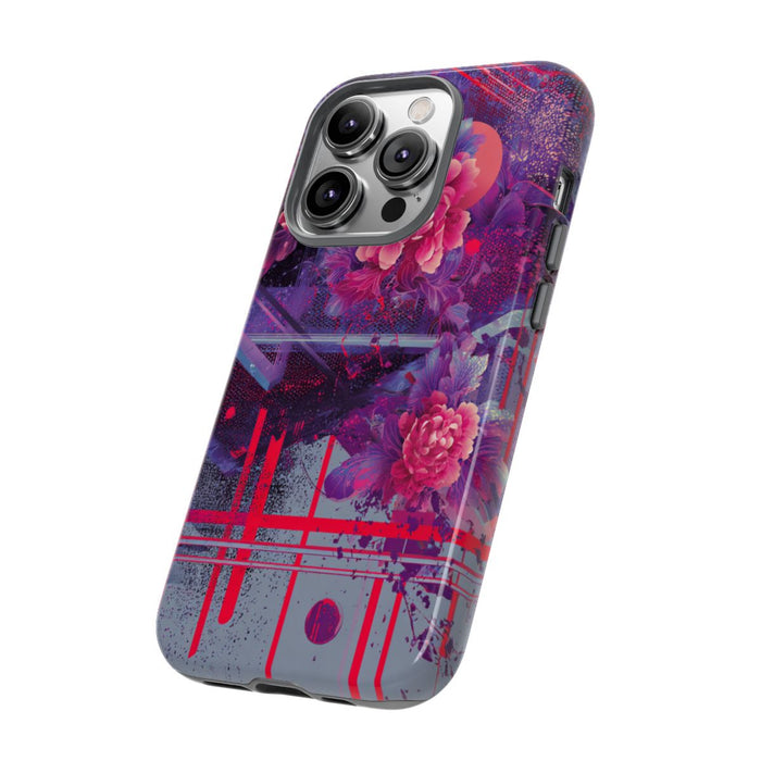 Abstracte Neonbloemen en Geometrie