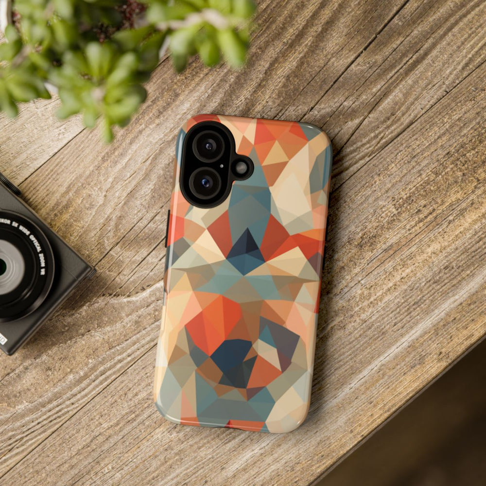 Geometrisch Abstract Patroon in Gedempte Warme Kleuren