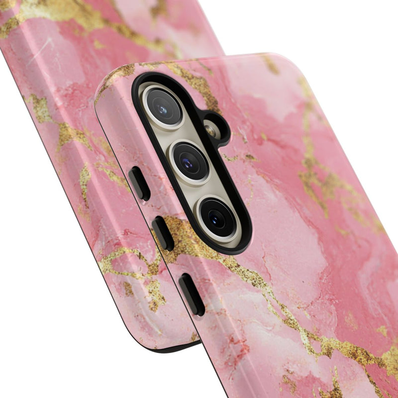 Roze en Gouden Marmerstructuur