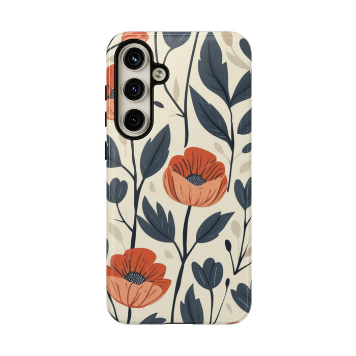 Oranje en Blauwe Bloemenpatroon
