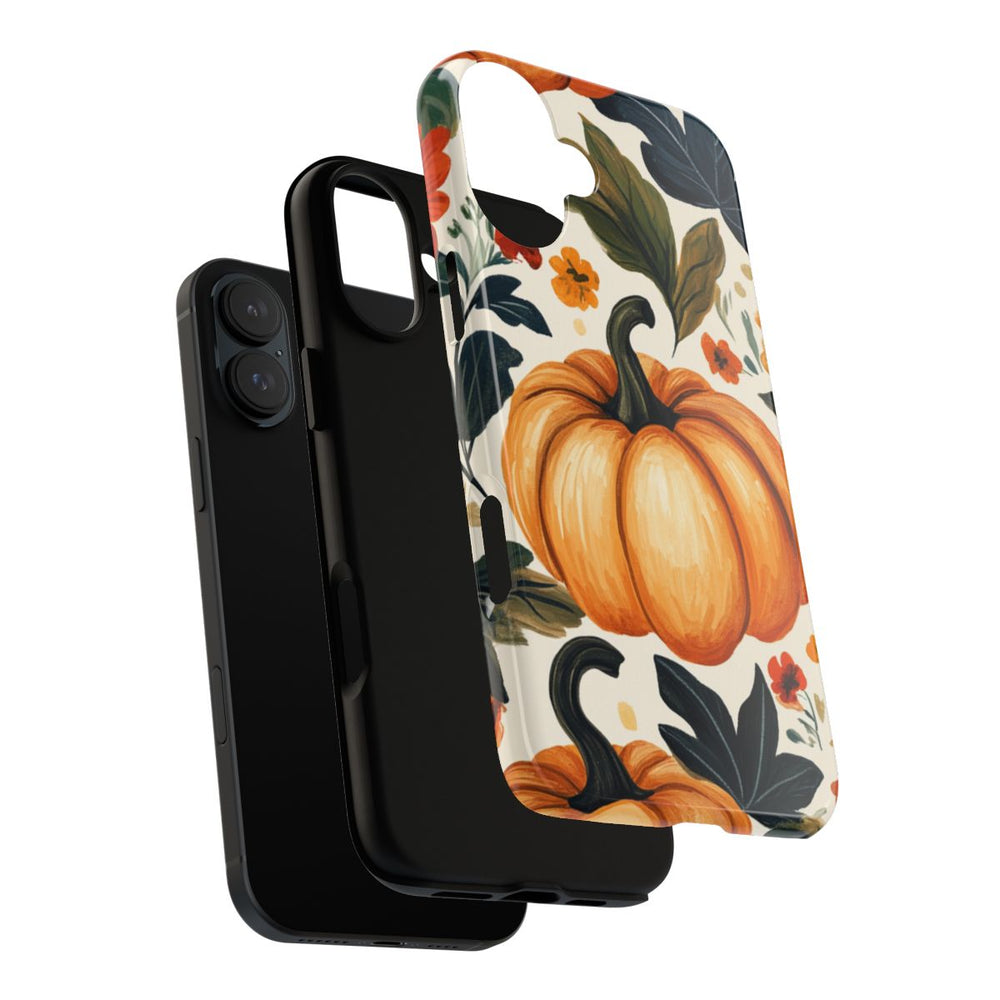 Herfst Pompoen en Bloemenpatroon