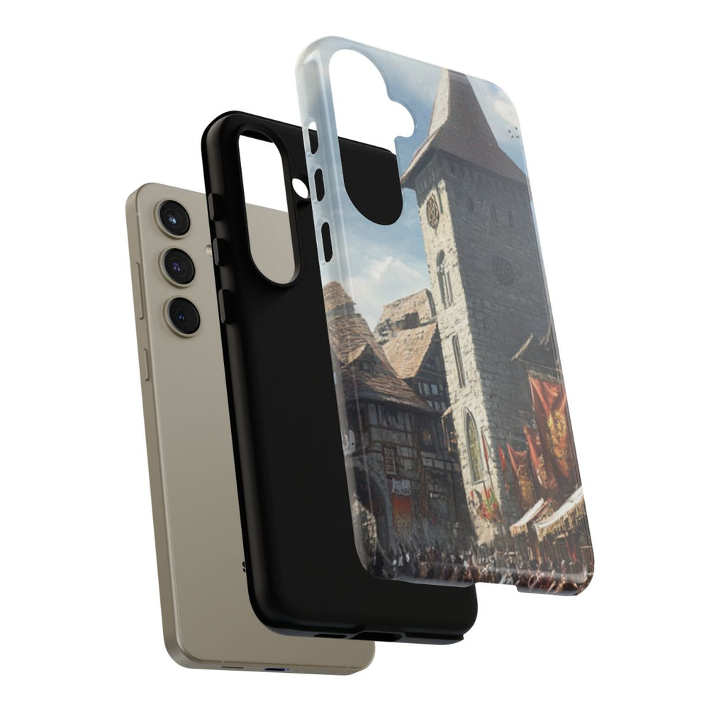 Middeleeuws Europees Dorpsstraat Tafereel