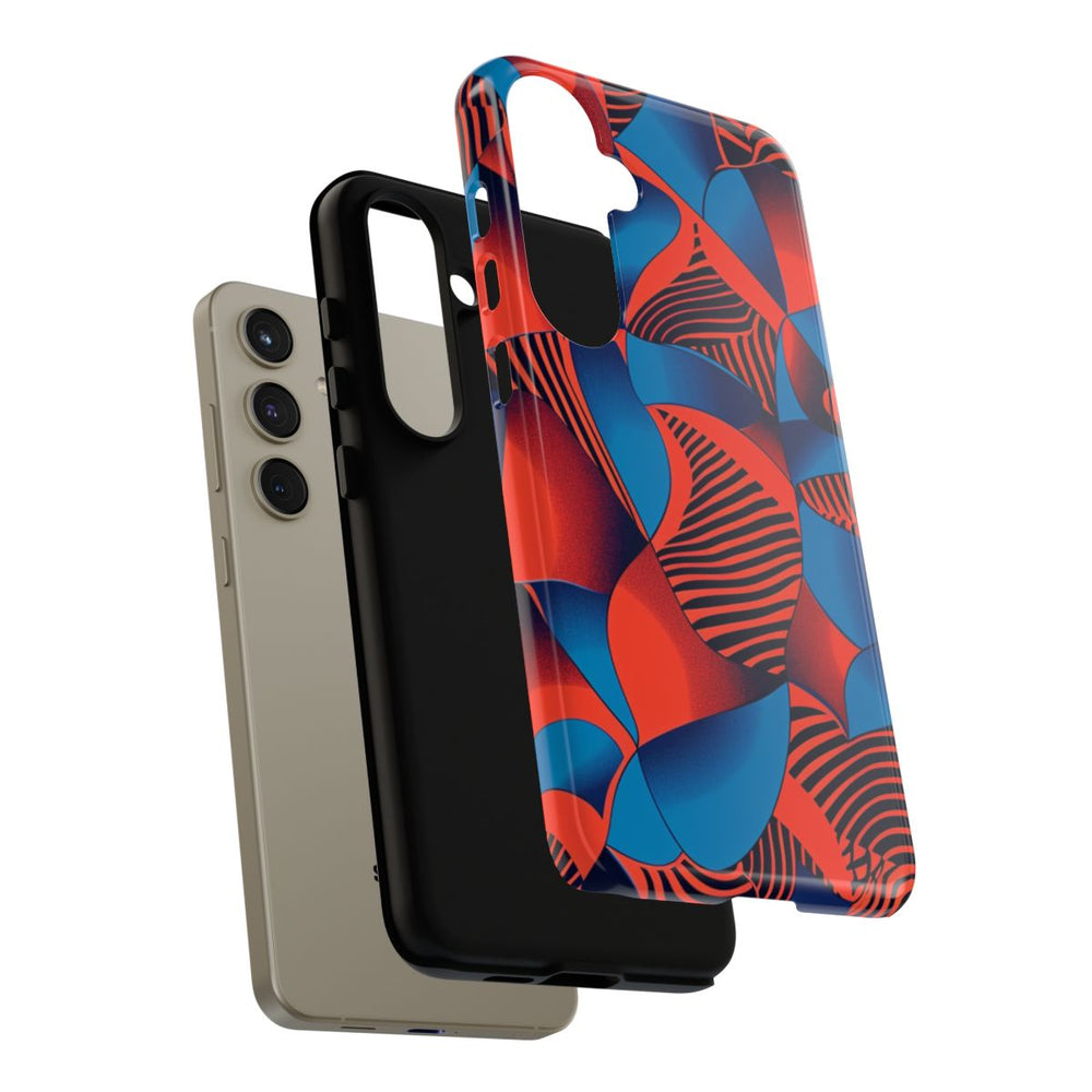 Levendig Rood-Blauw Abstract Patroon