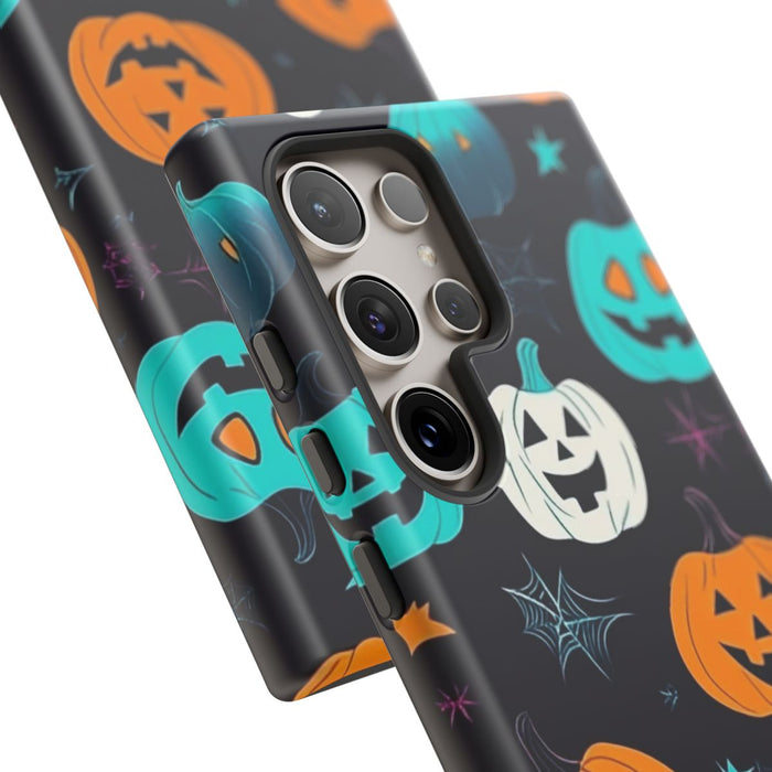 Vrolijk Gekleurde Halloween Pompoenen Patroon