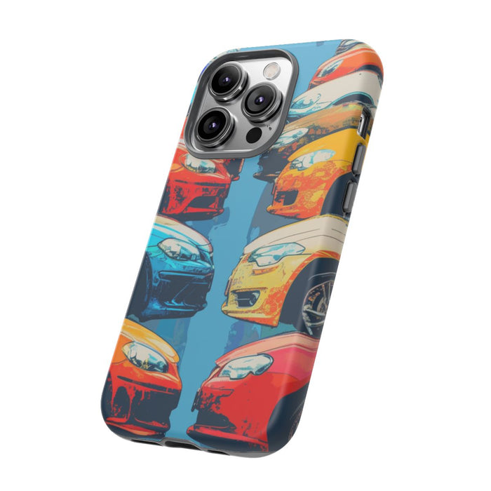 Kleurrijke Moderne Auto's in Lijntekening