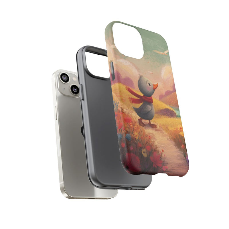 Nieuwsgierige Grijze Eendekuiken in Lenteweide