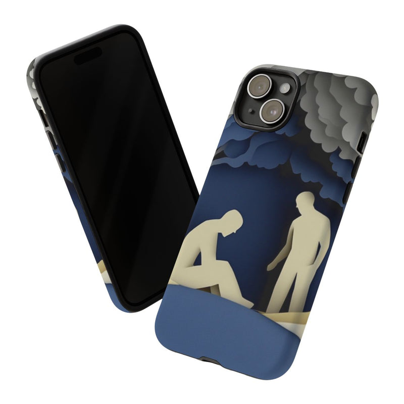 Papieren Uitsnede van Twee Mannen in Bos