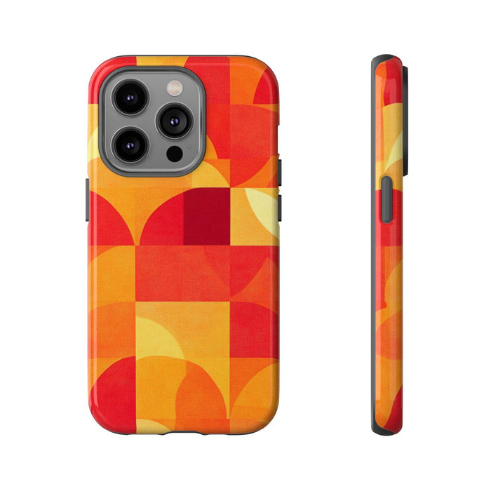 Geometrisch Rood- en Oranje-Patroon