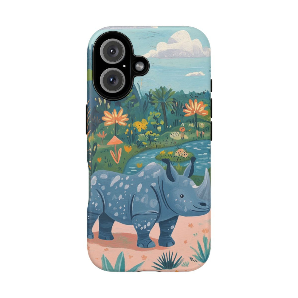 Blauwe Neushoorn Illustratie