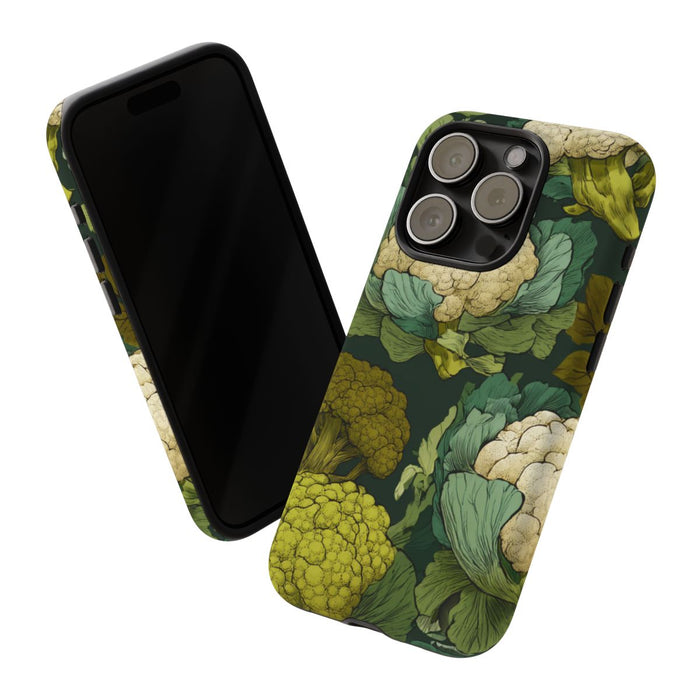 Handgetekend Broccoli- en Bloemkoolpatroon