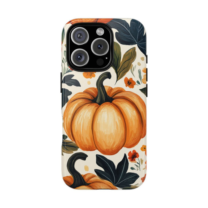 Herfst Pompoen en Bloemenpatroon