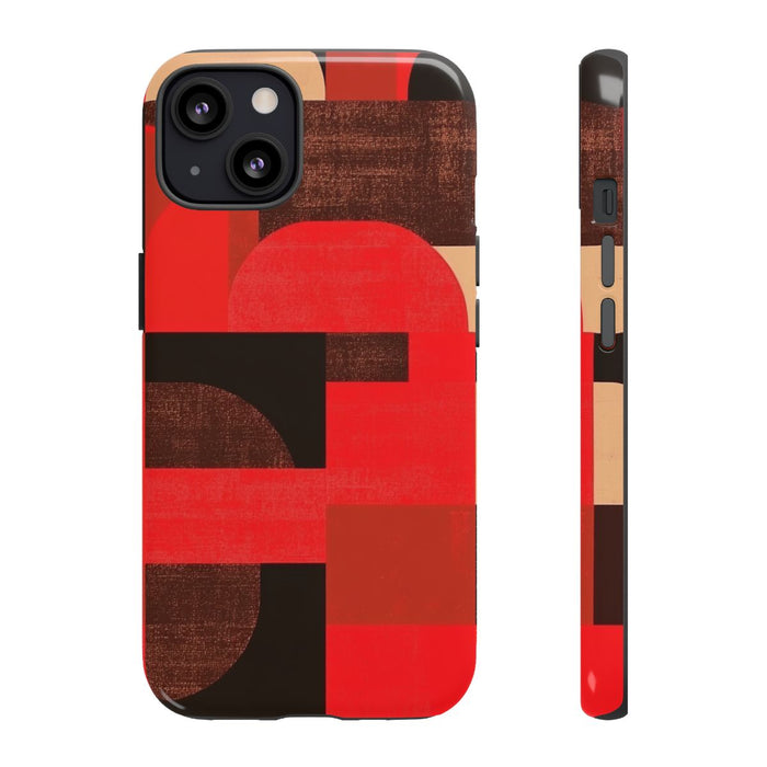 Rood-Bruin Geometrisch Abstract
